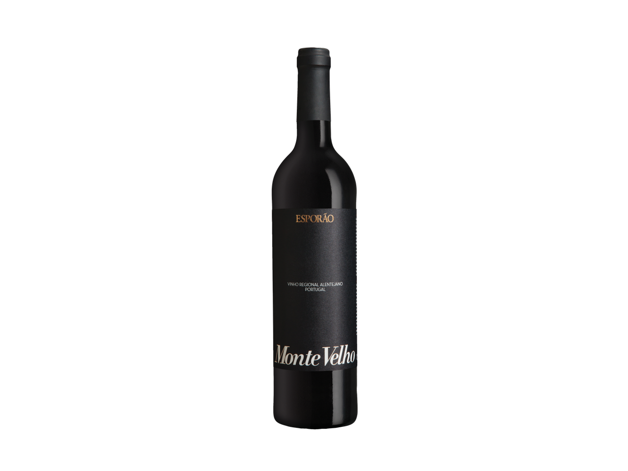 Garrafa de vinho tinto Esporão Monte Velho de Portugal.