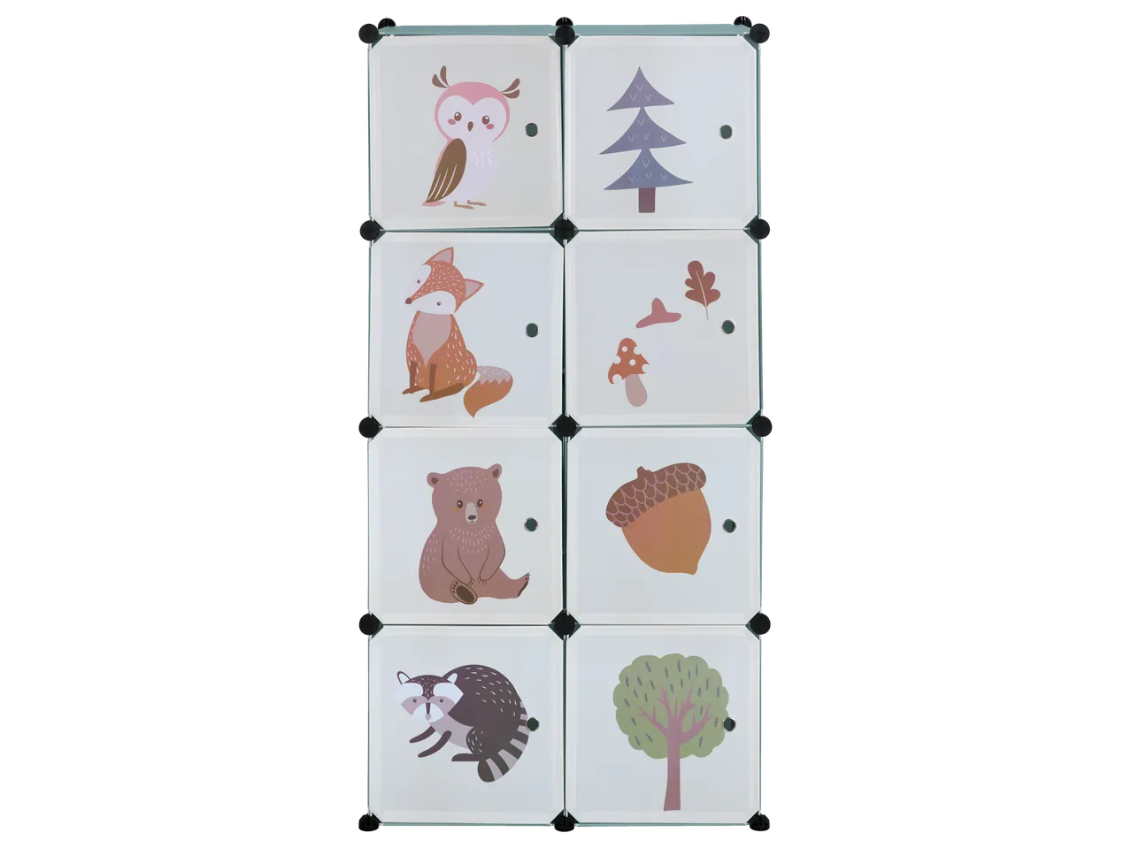 Модулен шкаф за съхранение с горски животни и природни мотиви