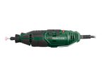Green and black rotary tool with a pink grinding attachment, featuring a speed dial set to '2'.