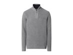 Men's grey knit half-zip jumper with a high collar