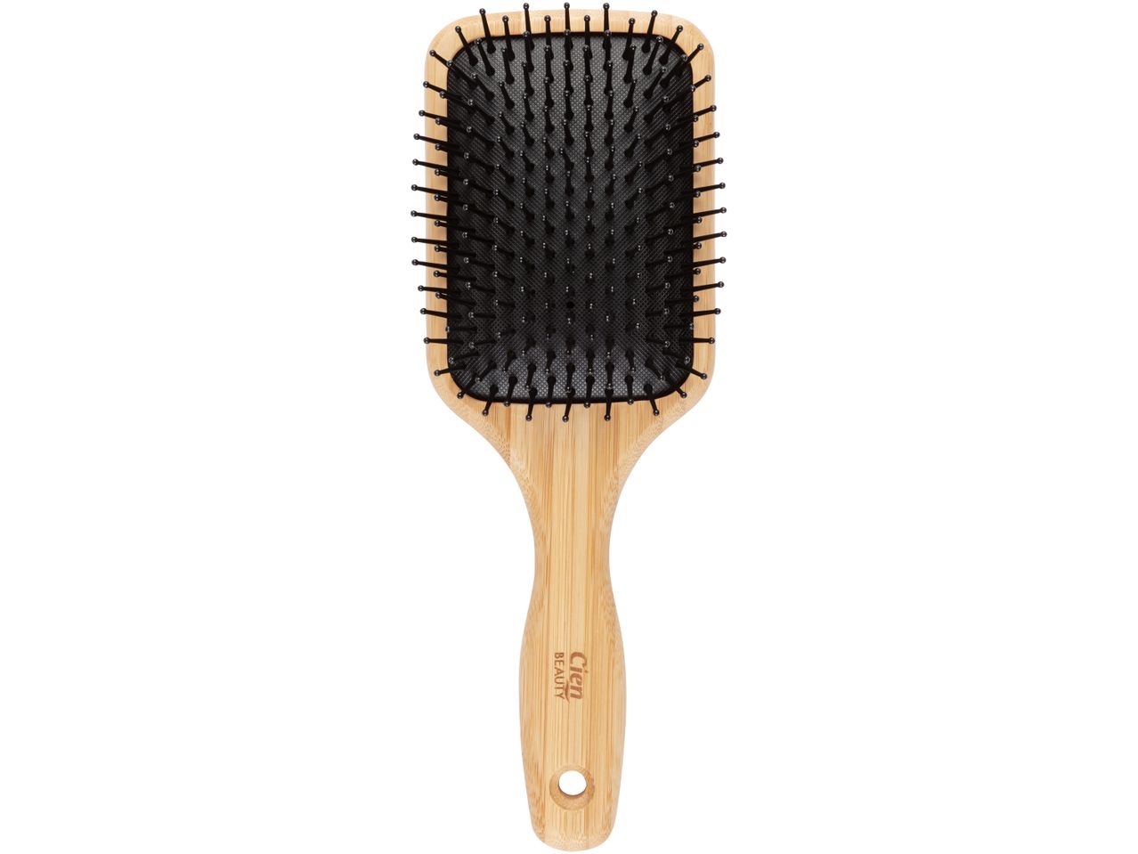 Spazzola per capelli Cien Beauty in bambù con setole nere.