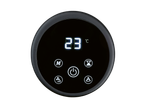 TRONIC torniventilaatori ümmargune LED-ekraan 23 °C temperatuuri ja juhtimisikoonidega.