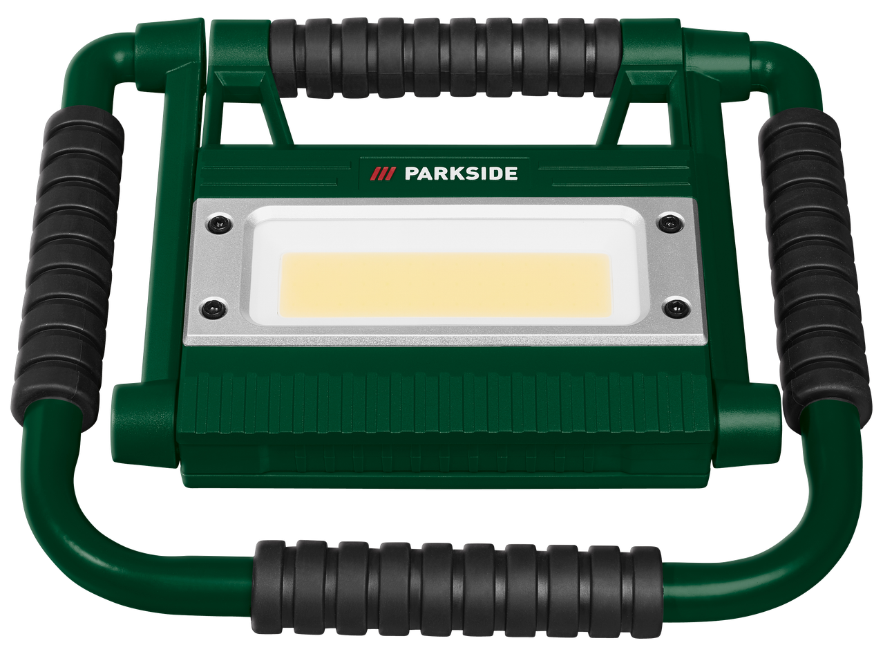 Работна лампа Parkside в зелено и черно.