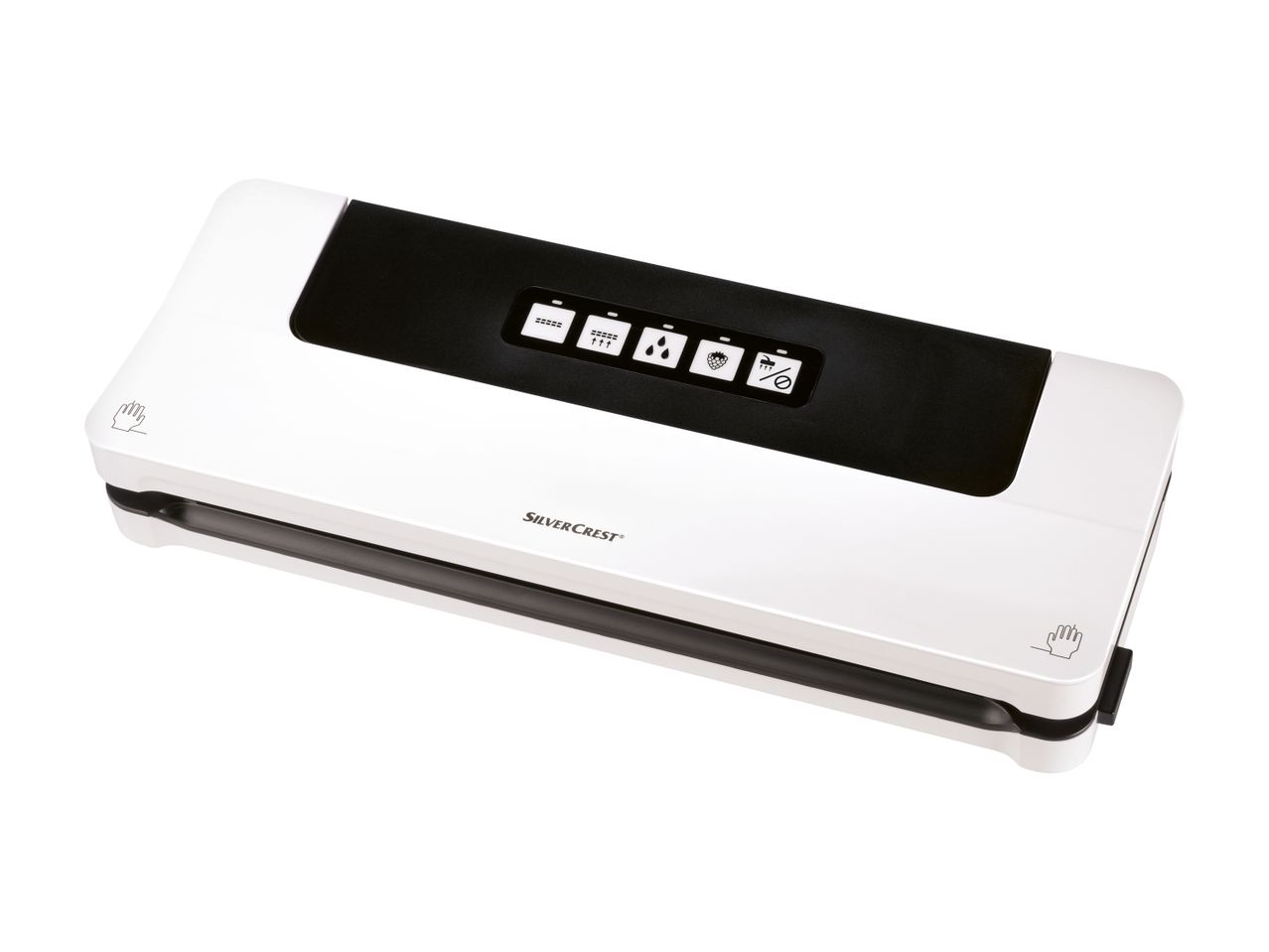 A white and black FoodSaver vacuum sealer.