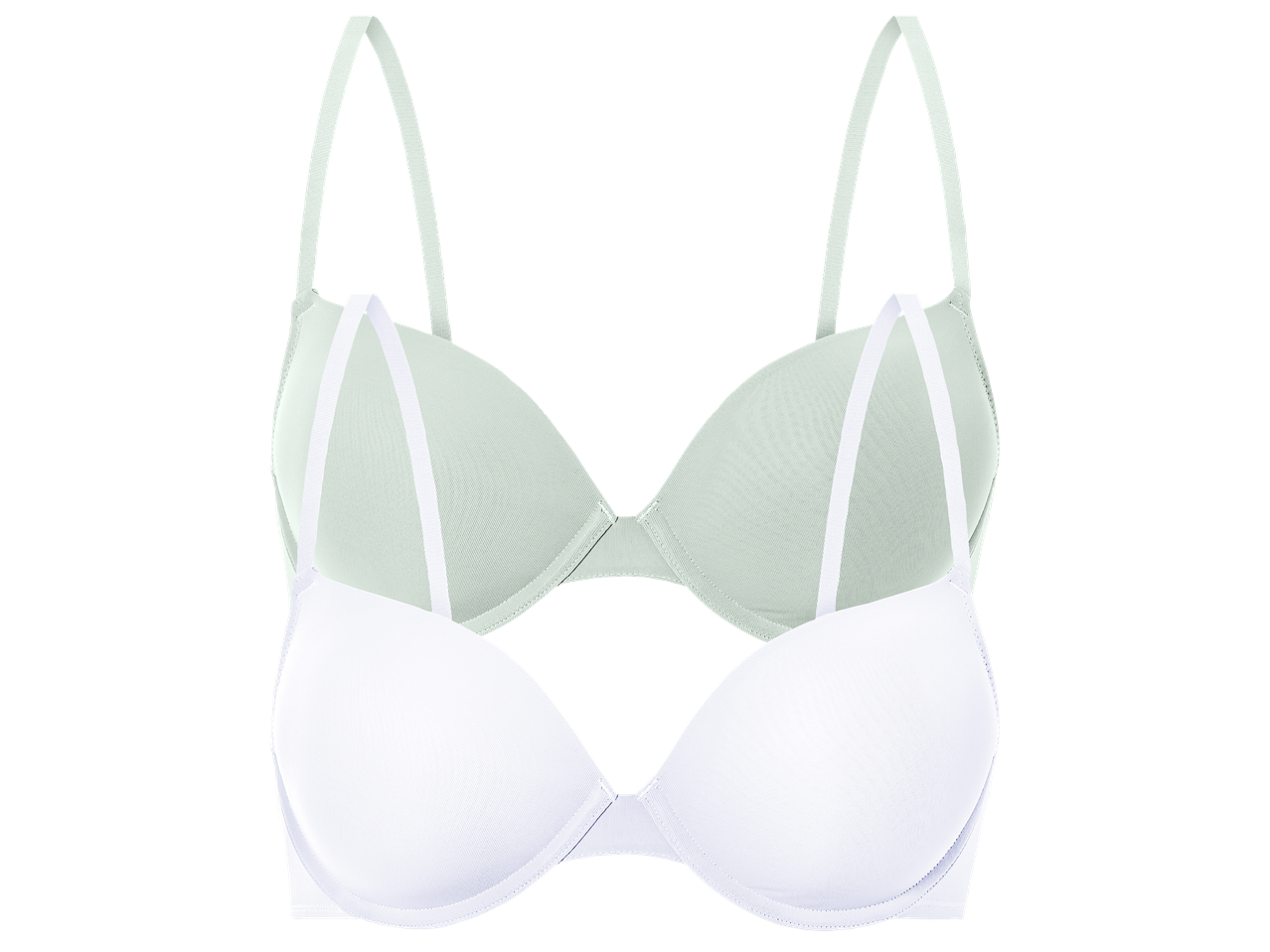 Два сутиена: един бял и един светлозелен.