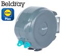 Belray's gray wall-mounted hose reel with Lila Plus technology.