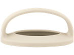 A beige plastic handle with a shallow bowl-shaped base.