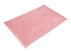 Pink rectangular bath mat with a textured, bobble surface