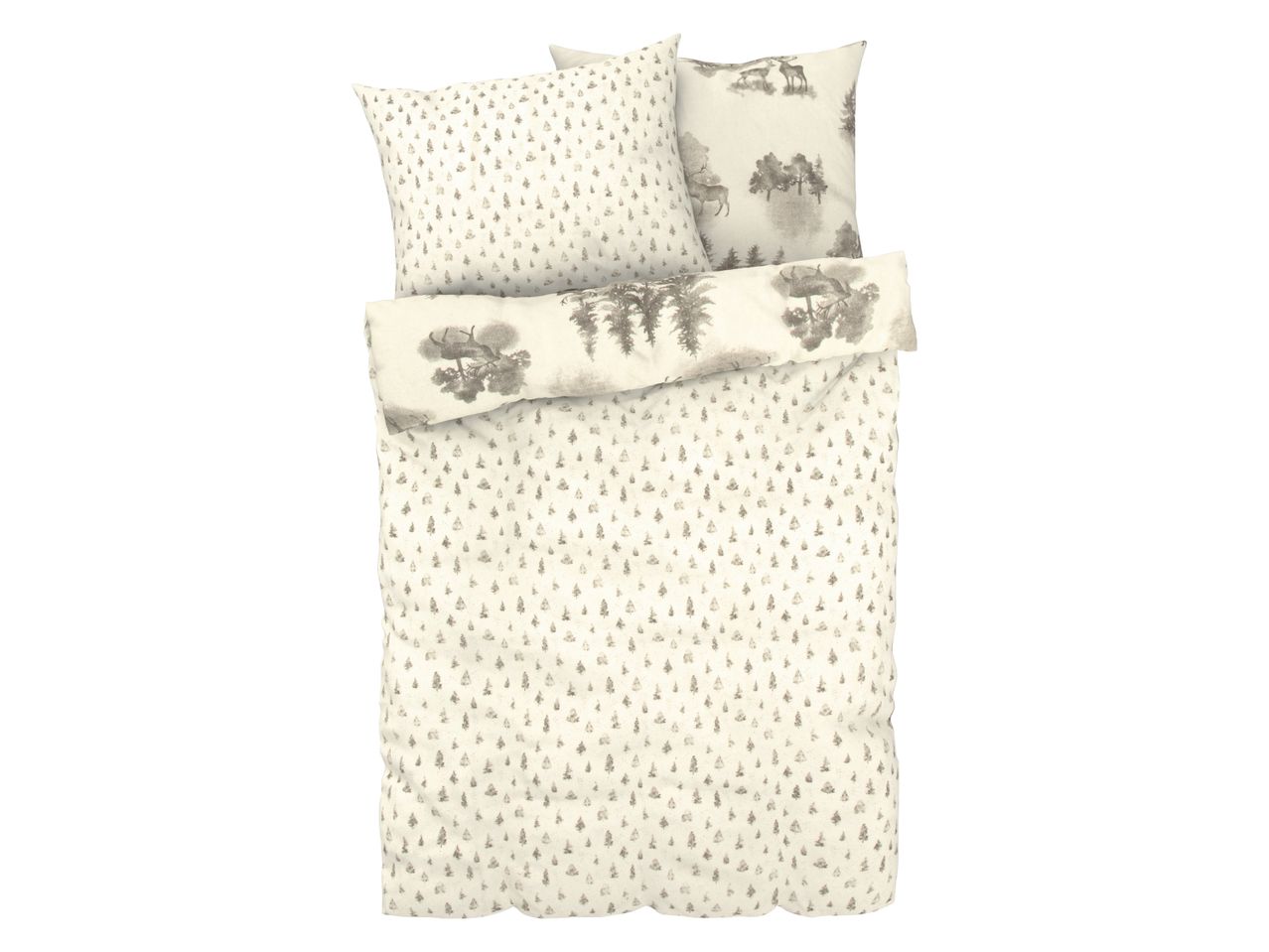 Duvet cover set with forest and deer pattern