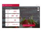 A digital interface for customizing cooking settings, showing temperature, timer, speed, and direction controls.