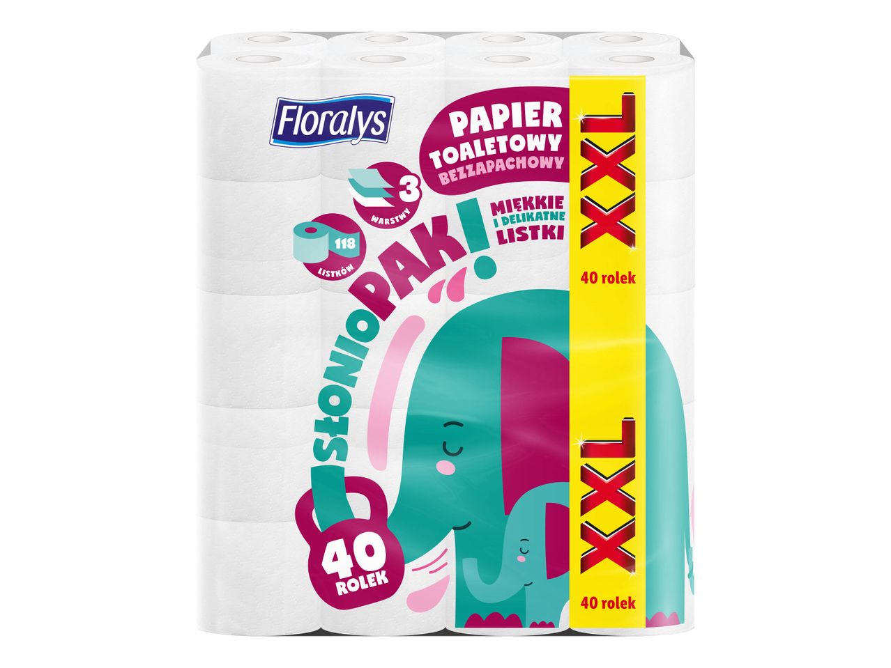 Floralys Papier toaletowy 3-warstwowy, XXL