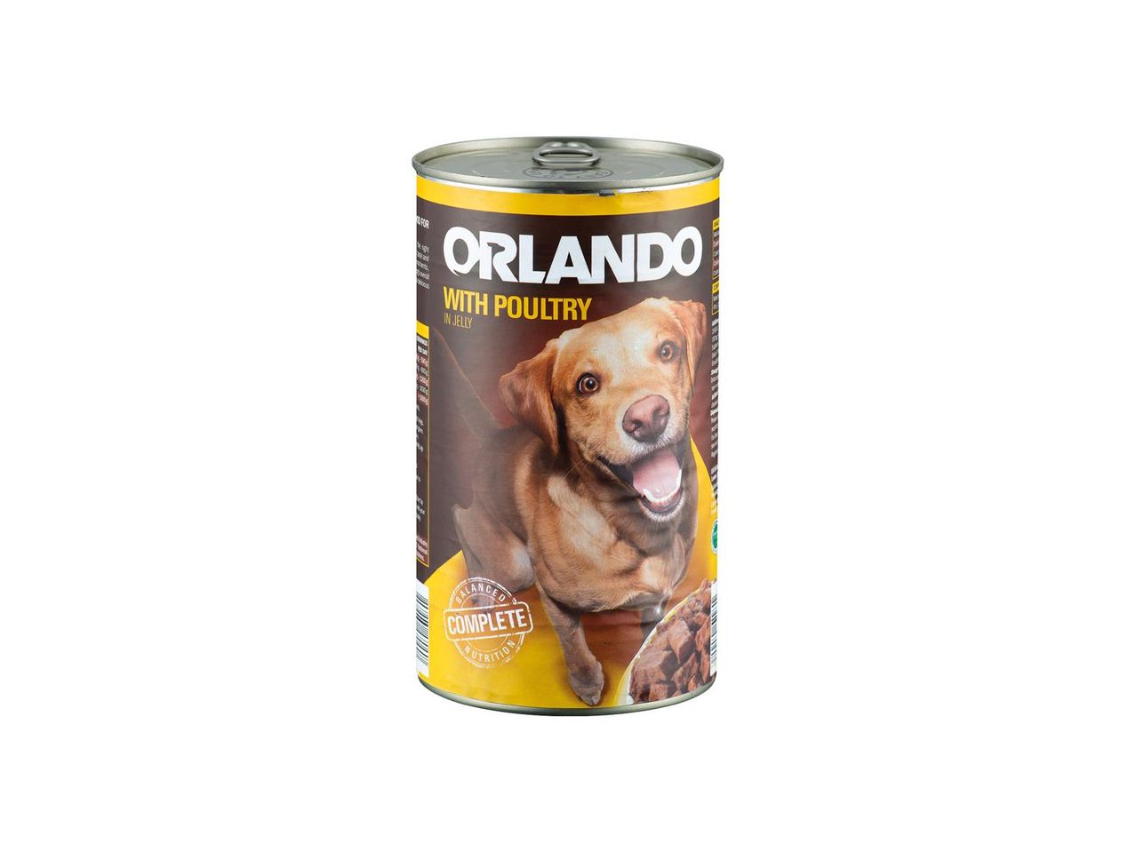 Orlando: Canned dog food, poultry in jelly.
