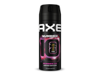 Zwarte deodorant bodyspray met roze en paarse 'NUMBER 10' en FIFA World Cup-logo.