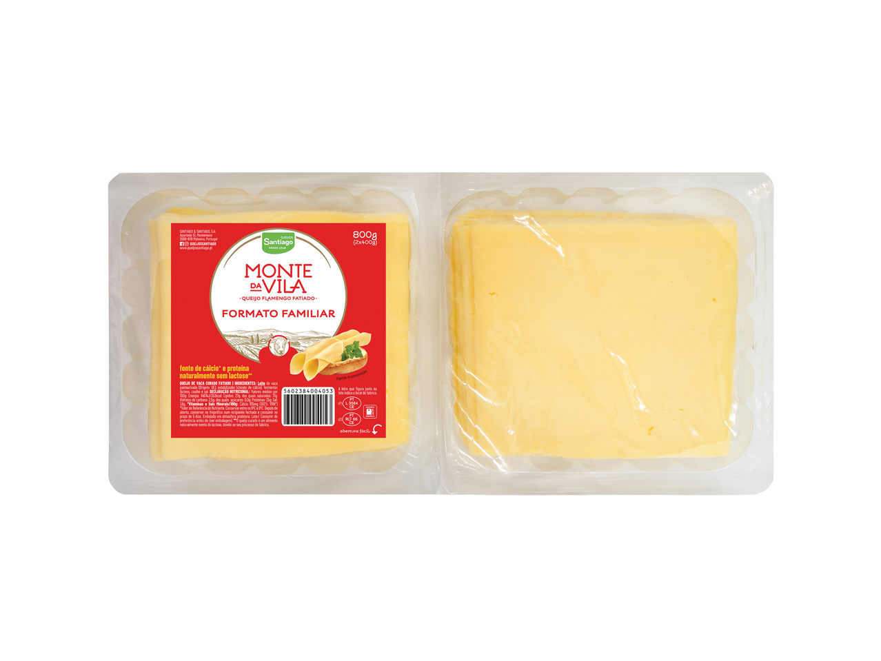 Monte da Vila Queijo Flamengo fatiado pack familiar