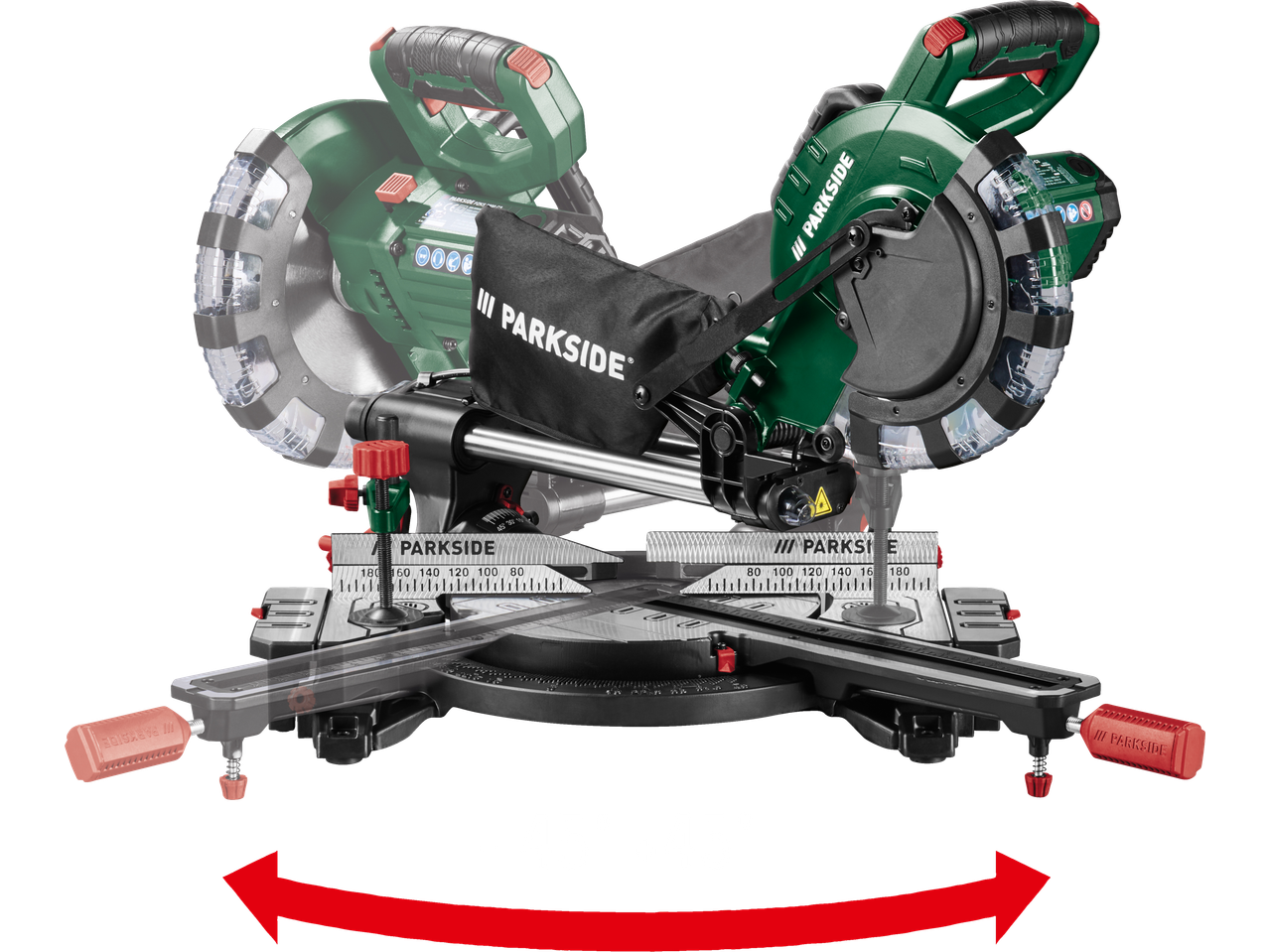 PARKSIDE järkamissaag lõikevõimega -45° kuni +45°.