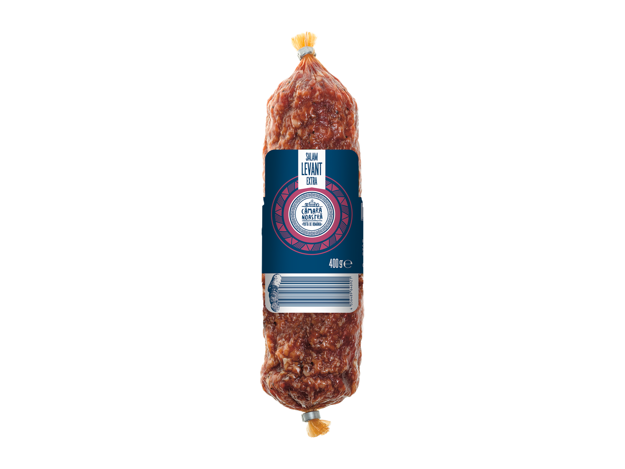 Salam Levant Extra, 400g, cu etichetă albastră și roșie.