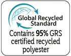 Contains 95% GRS certified recycled polyester.