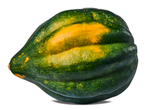Groene pompoen met gele vlekken