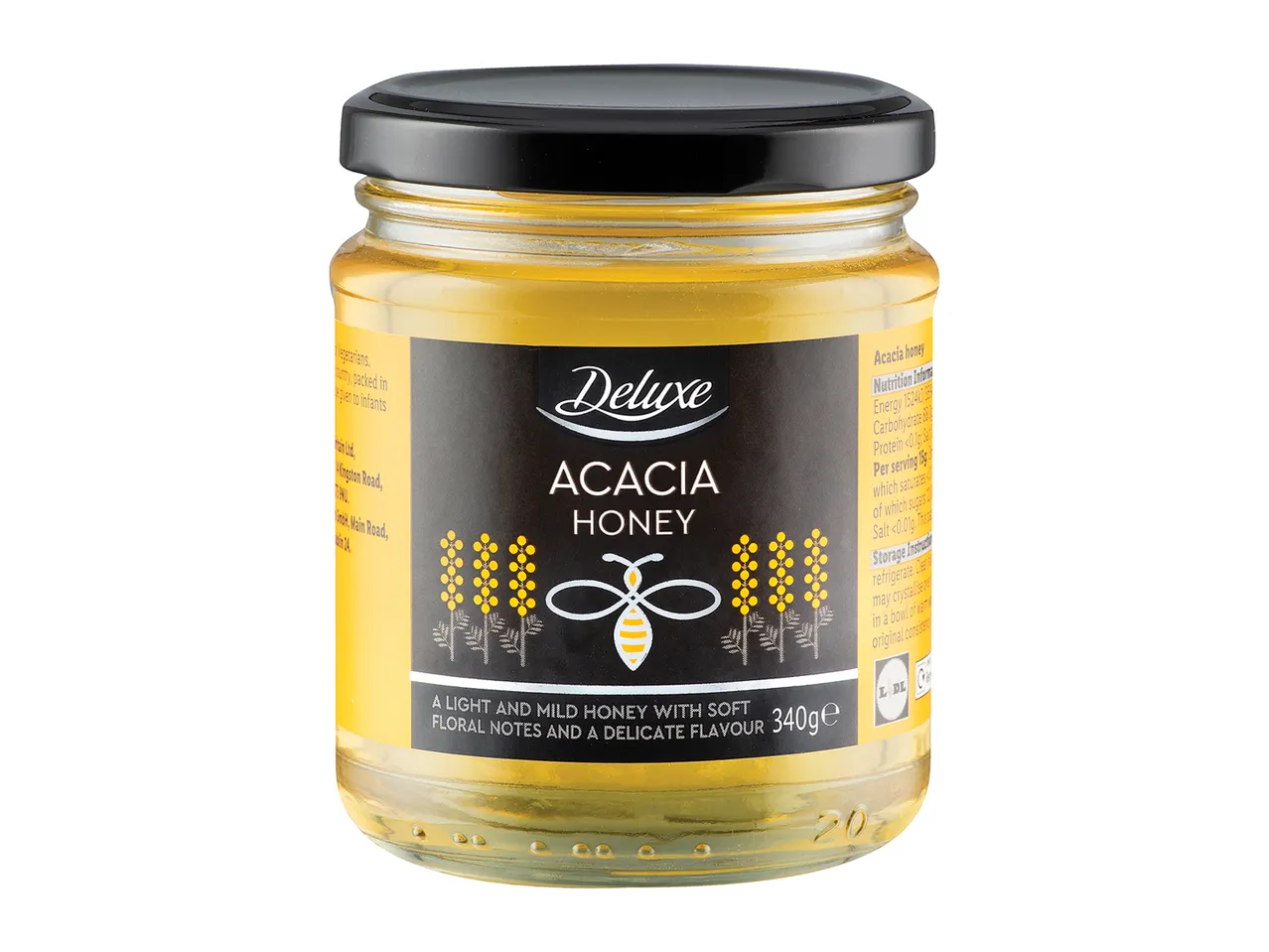 Deluxe acacia honey jar: light and mild honey.
