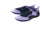 Purple and dark blue water shoes.