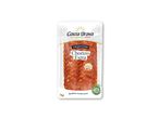 Pakket skiveskåret chorizo ekstra, mærket som traditionel, gluten- og sojafri, et produkt fra Spanien.