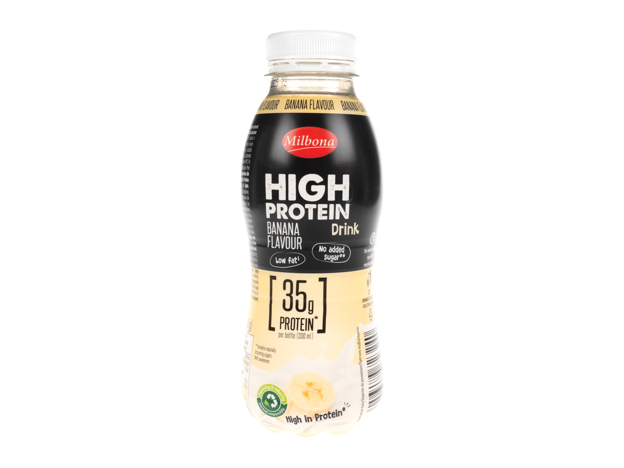 Băutură Milbona bogată în proteine, aromă de banană.