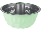 SILVERCREST® Cake Tin Assortment: A light green bundt cake tin with a dark grey non-stick interior.