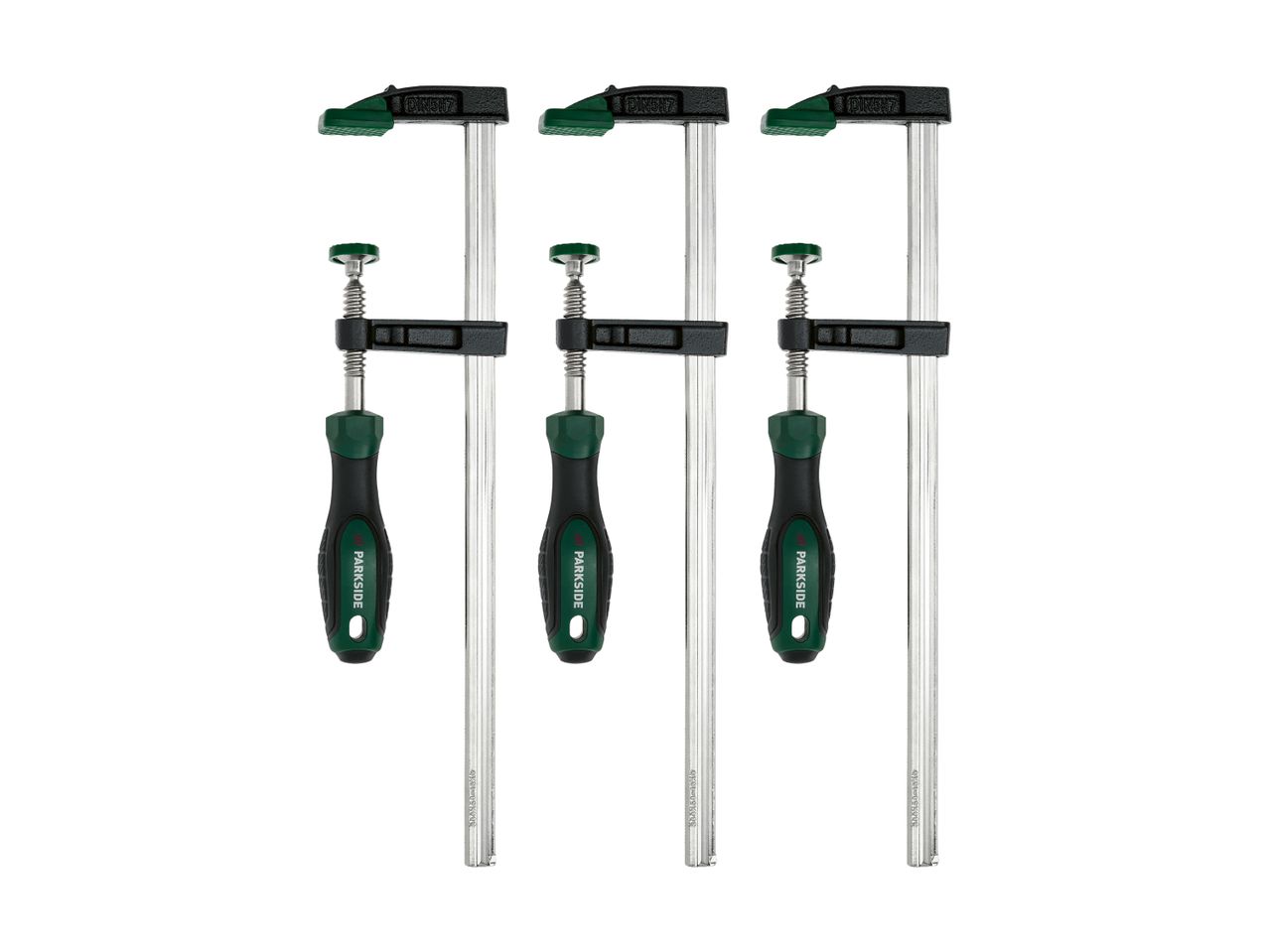 Three Parkside DIN517 clamps are shown against a white background.