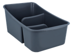 Dark gray plastic kitchen utensil organizer with two compartments