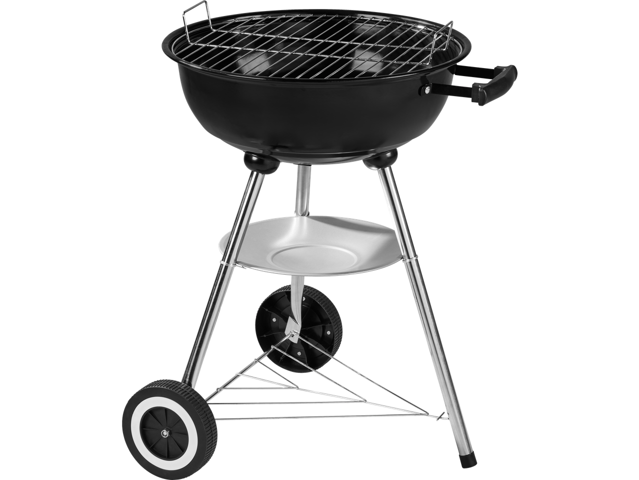 GRILLMEISTER roštilj sa poklopcem, crni, sa točkovima i donjom policom