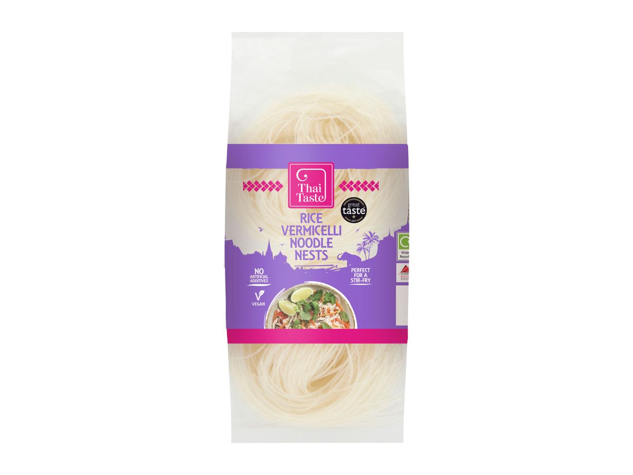 Thai Taste rice vermicelli noodle nests, vegan.