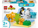 Play set with penguin and lion figures, developing logical thinking and expression.