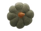 Green flower-shaped pillow with a brown center