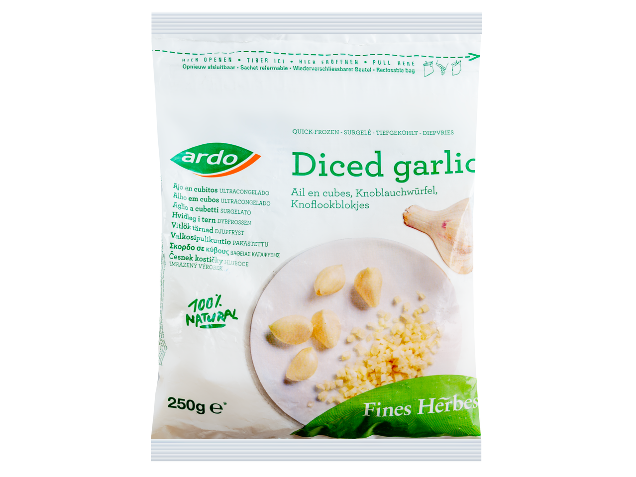 Ardo smulkinti česnakai su prieskoninėmis žolelėmis, 250g