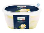 Lemon Flavoured Ice Cream tub, 200g, with a frozen symbol.