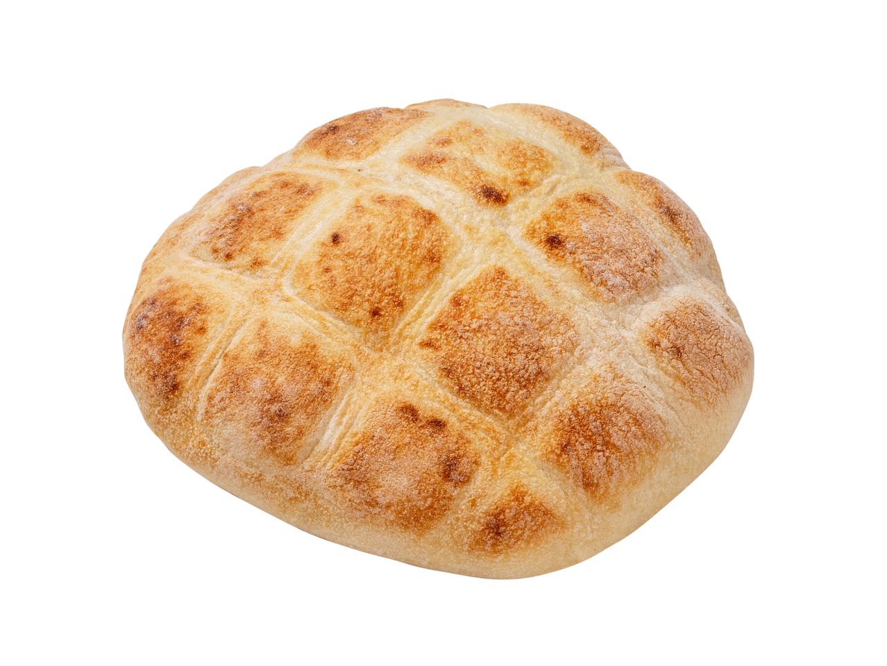 Paistettu leipä, rapea kuori.