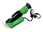 Green and black handheld microscope with a neck strap, featuring 'Outdoor ADVENTURE' text.