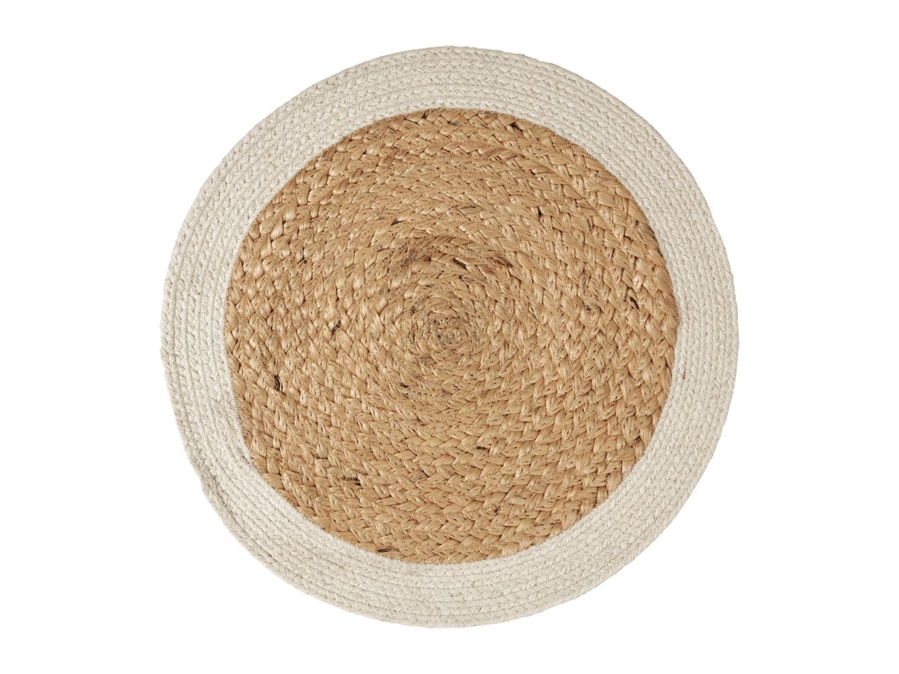 Round jute placemat.