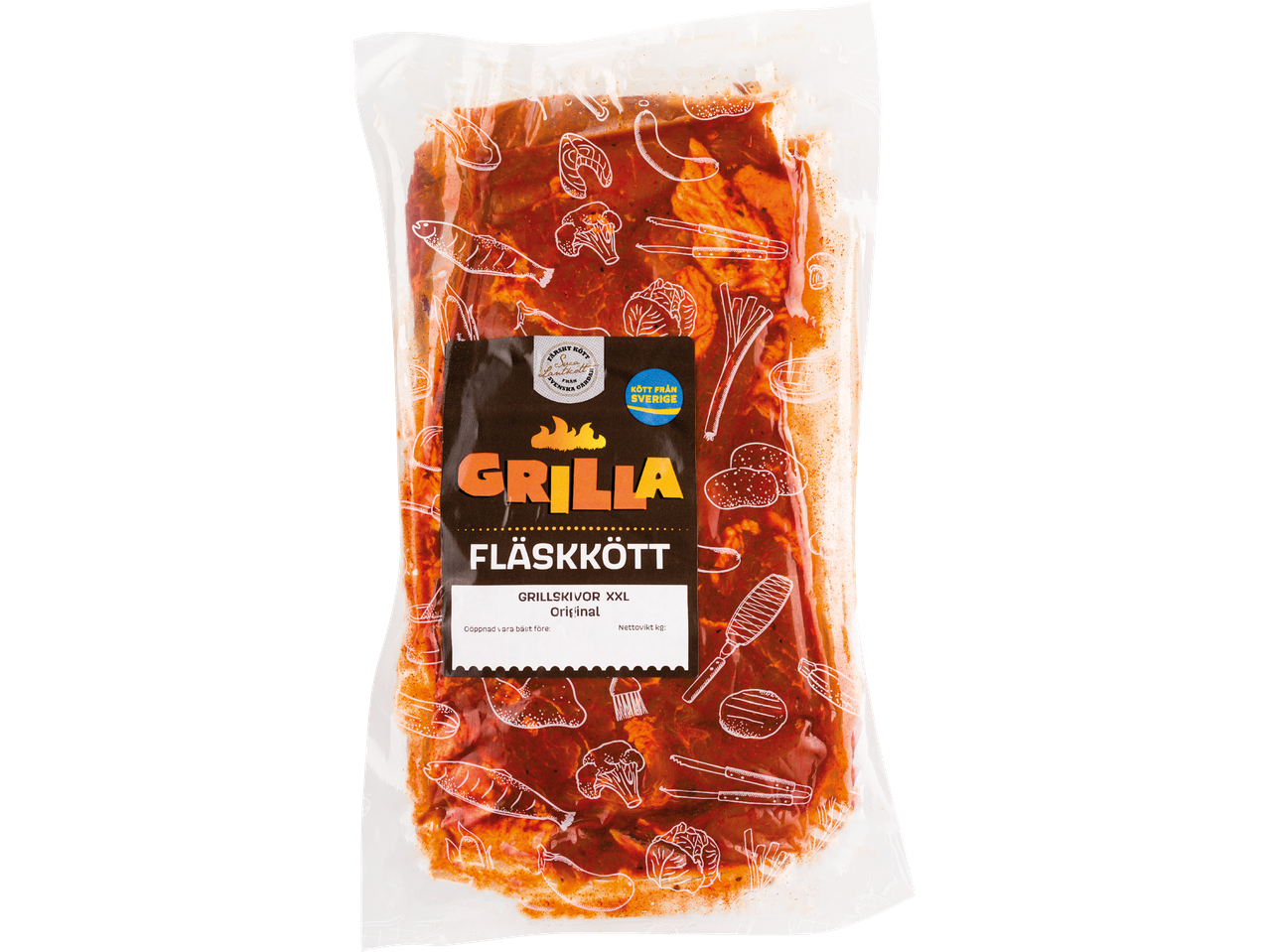 Grillat fläskkött i marinad från Gefila.