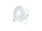 White desk fan: compact and modern design.