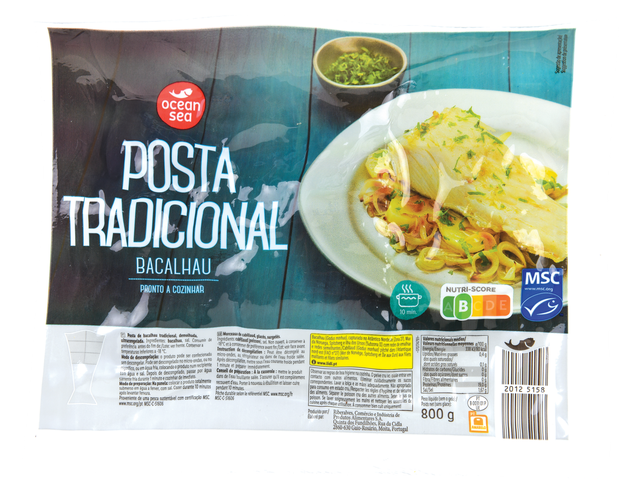 Bacalhau Três Velas tradicional com batatas.