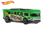 Green Hot Wheels racing bus, Racing Academy design.