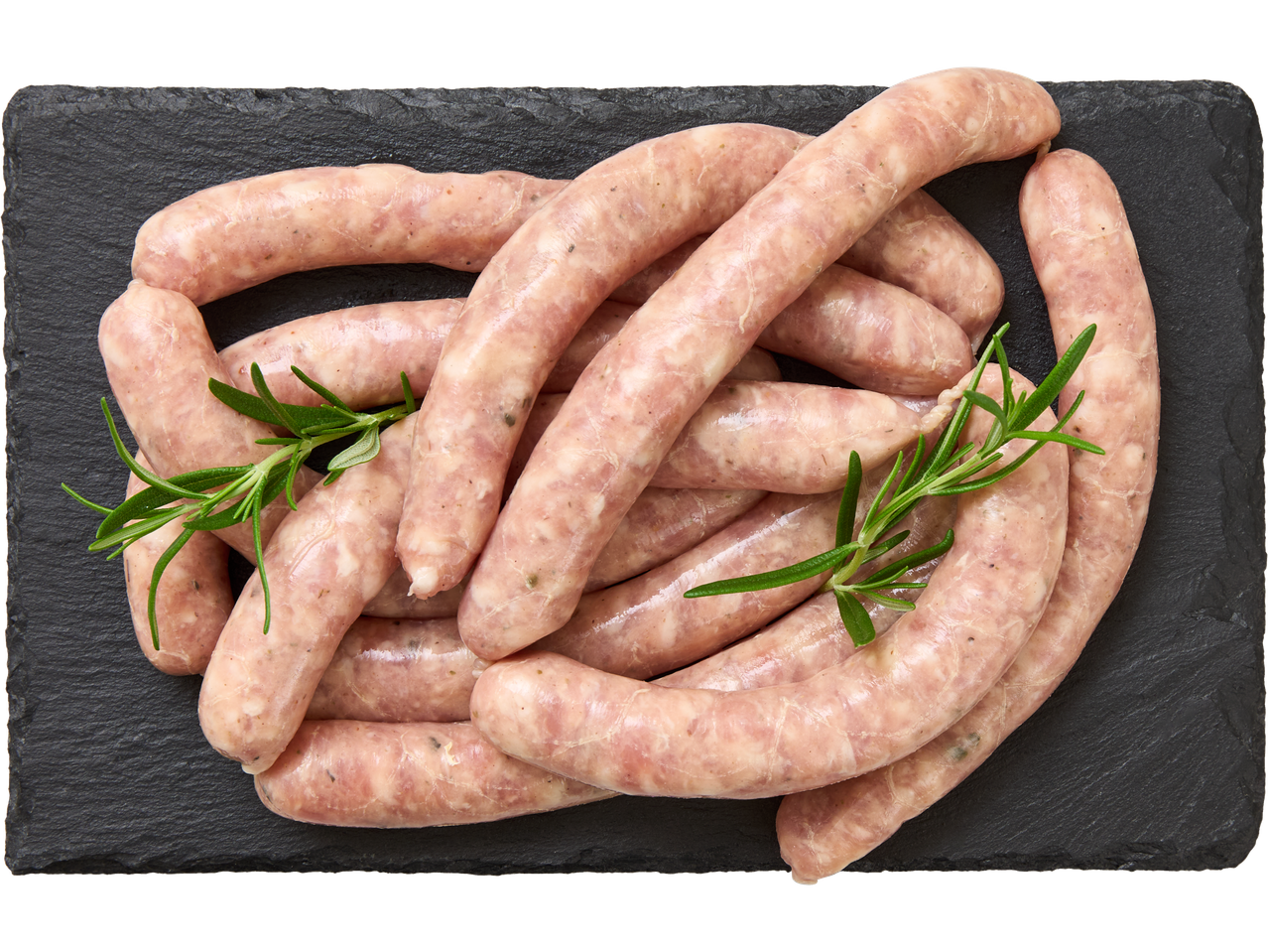 Värsked vorstid rosmariiniga mustal kildal.