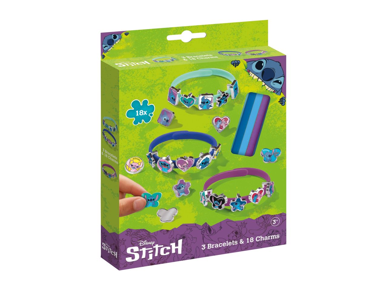 Disney Stitch: 3 bracelets & 18 charms.