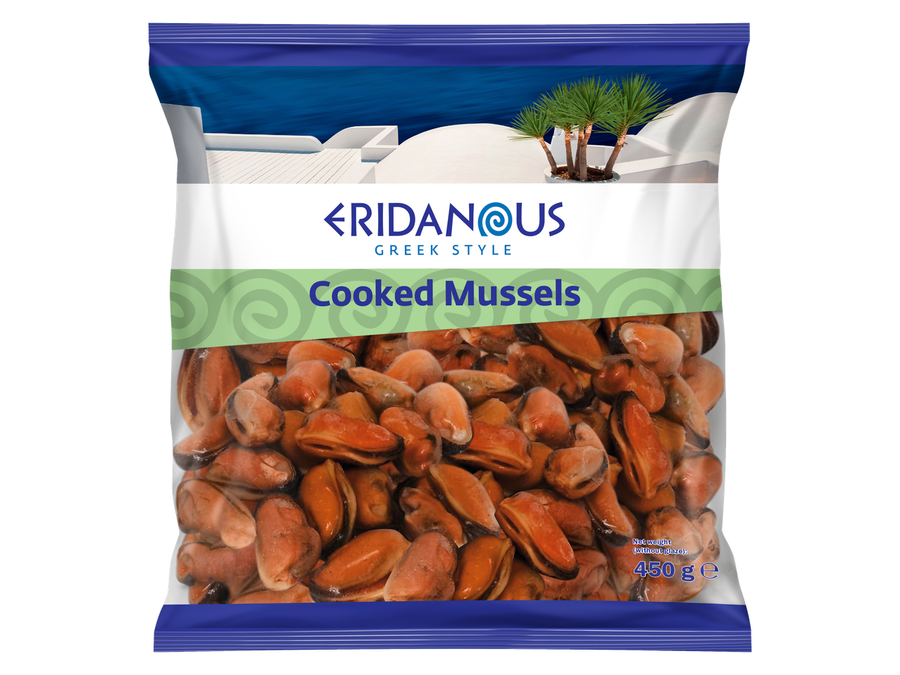 Eridanus gekookte mosselen, Griekse stijl.