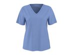 Light blue women's V-neck t-shirt with short sleeves