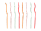 Pastel-colored bent straws.