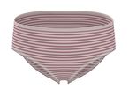 Striped women's briefs in pink and white, with a comfortable elastic waistband.