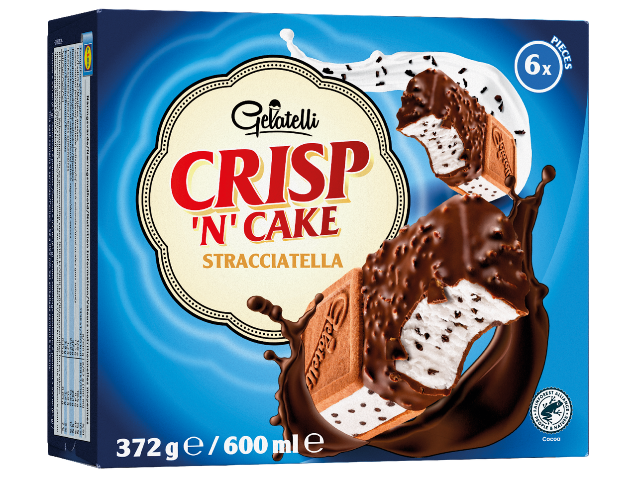 Crisp 'n' Cake Stracciatella, en chokladkaka med krispig kaka.