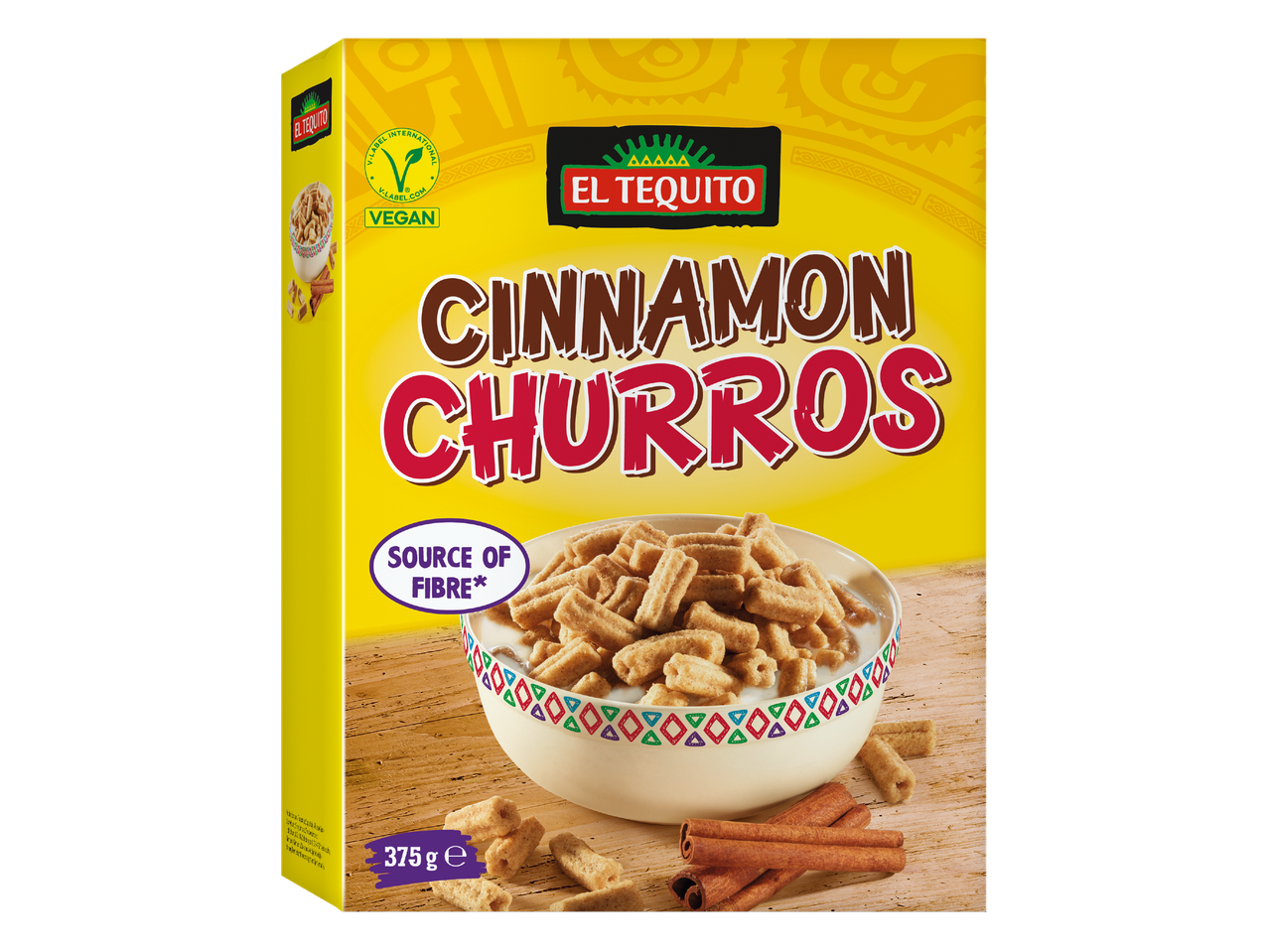 El Tequito cinamono churros dribsniai: veganiški, skaidulų šaltinis.